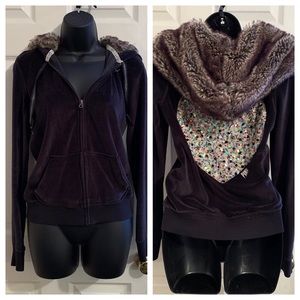 Victoria’s Secrect Pink Sequin/Faux Fur Hoodie